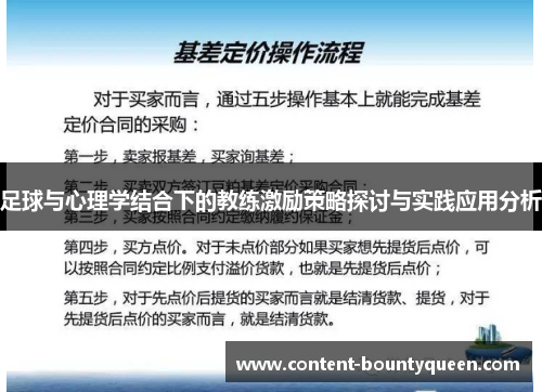 足球与心理学结合下的教练激励策略探讨与实践应用分析